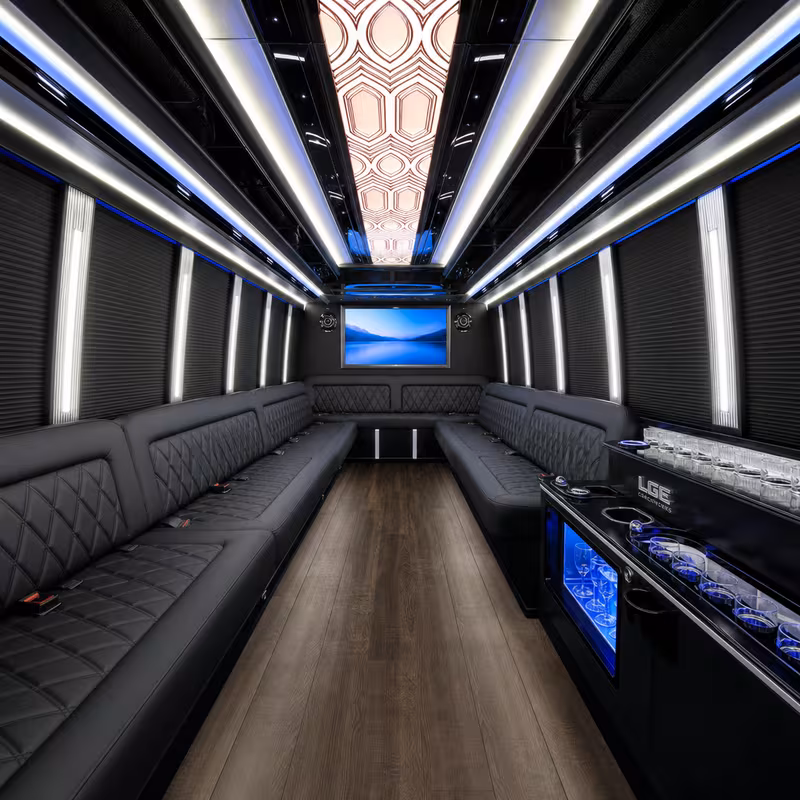 18 Passenger Party Bus Interior