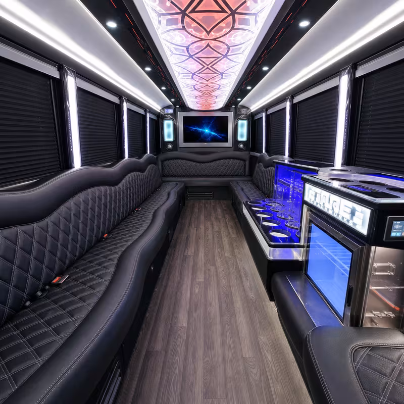 20 Passenger Party Bus Interior