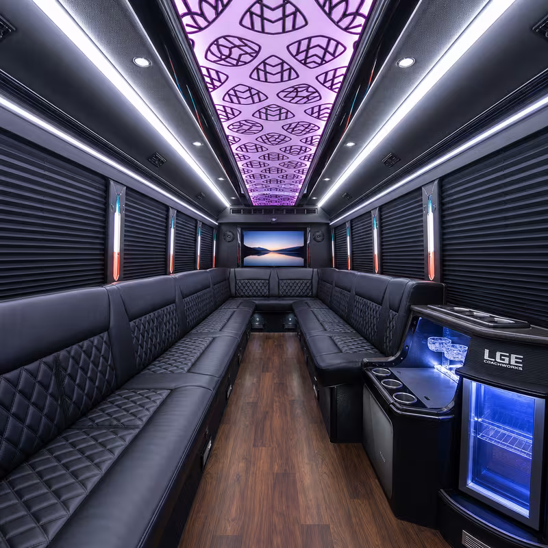 20 Passenger Party Bus Interior