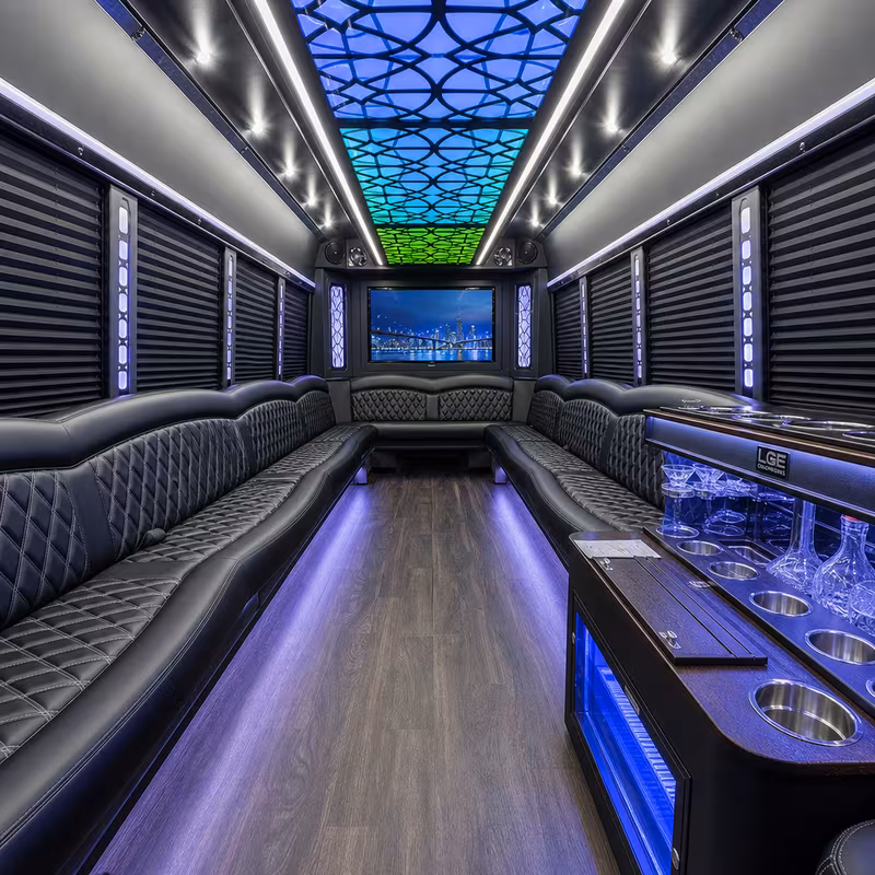 30 Passenger Party Bus Interior