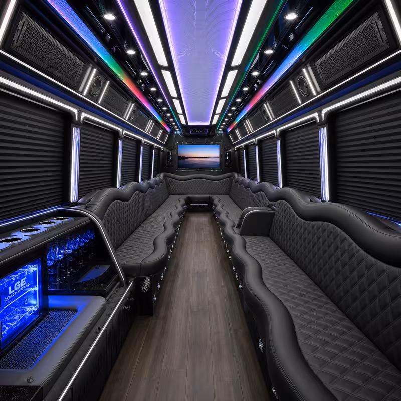 30 Passenger Party Bus Interior