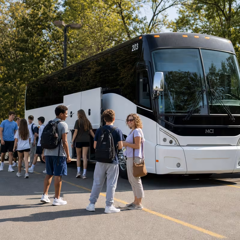 Black Mercedes Sprinter van staged for an Sioux Falls School Transportation group