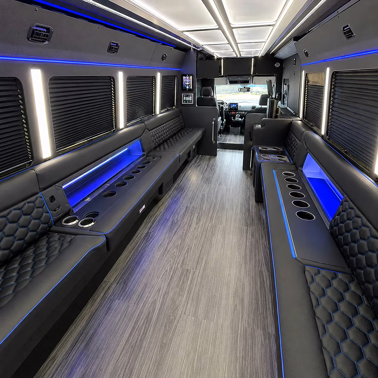 Sioux Falls Birthday, Sweet 16, & Quinceañera Transportation party bus interior