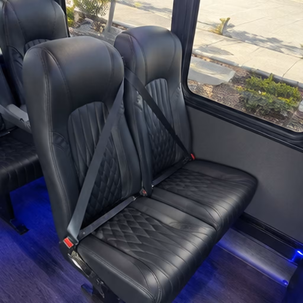 Sioux Falls School Event Transportation party bus interior