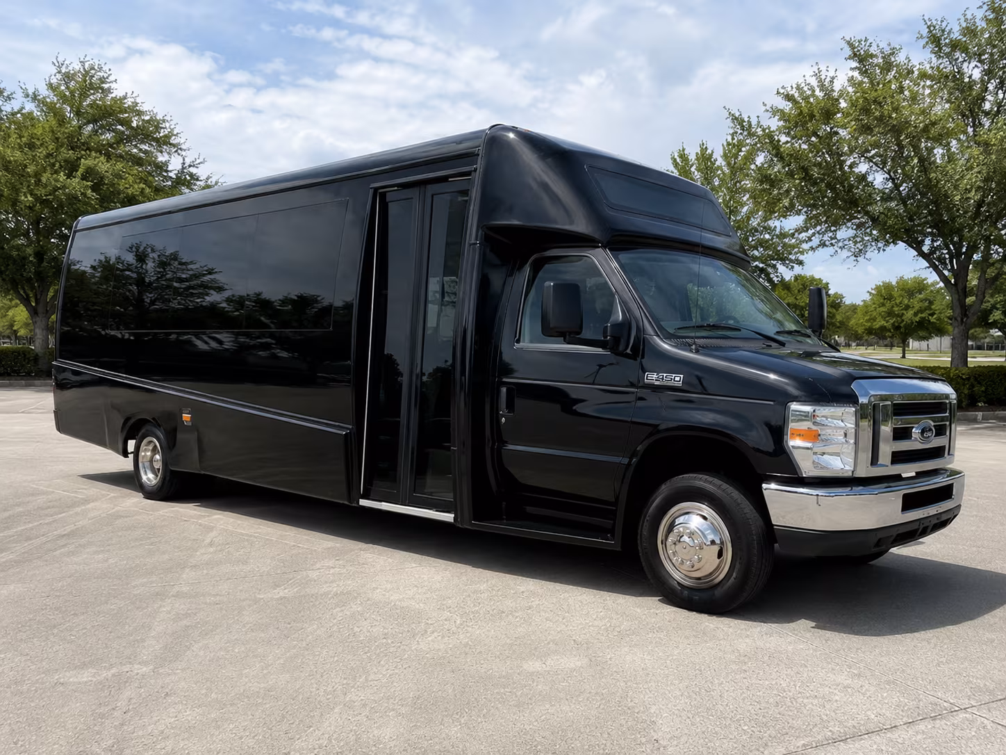 Sioux Falls School Event Transportation party bus exterior