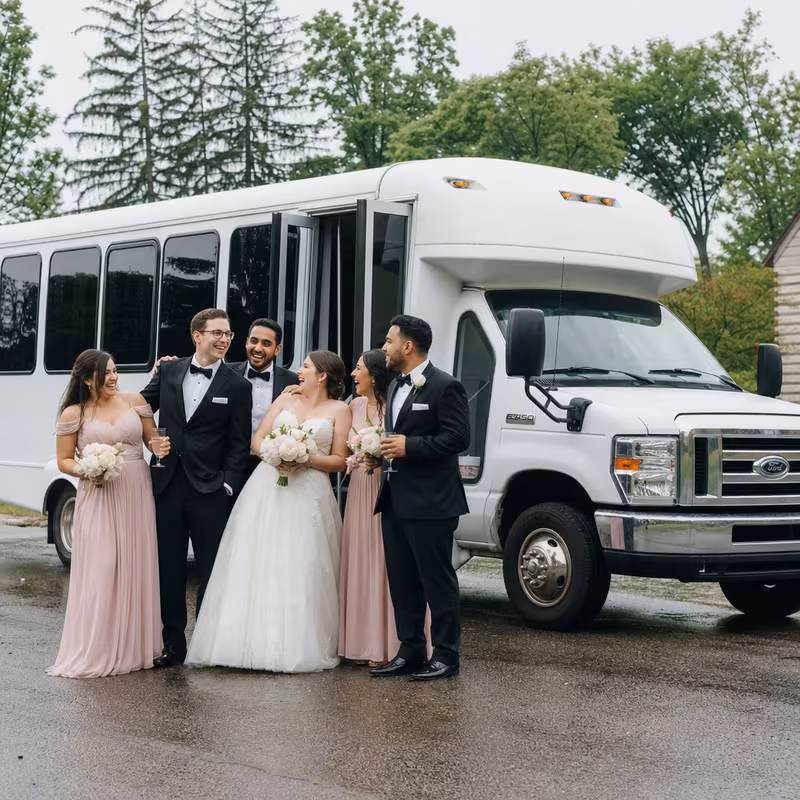 Passengers loading luggage while boarding an Sioux Falls group shuttle